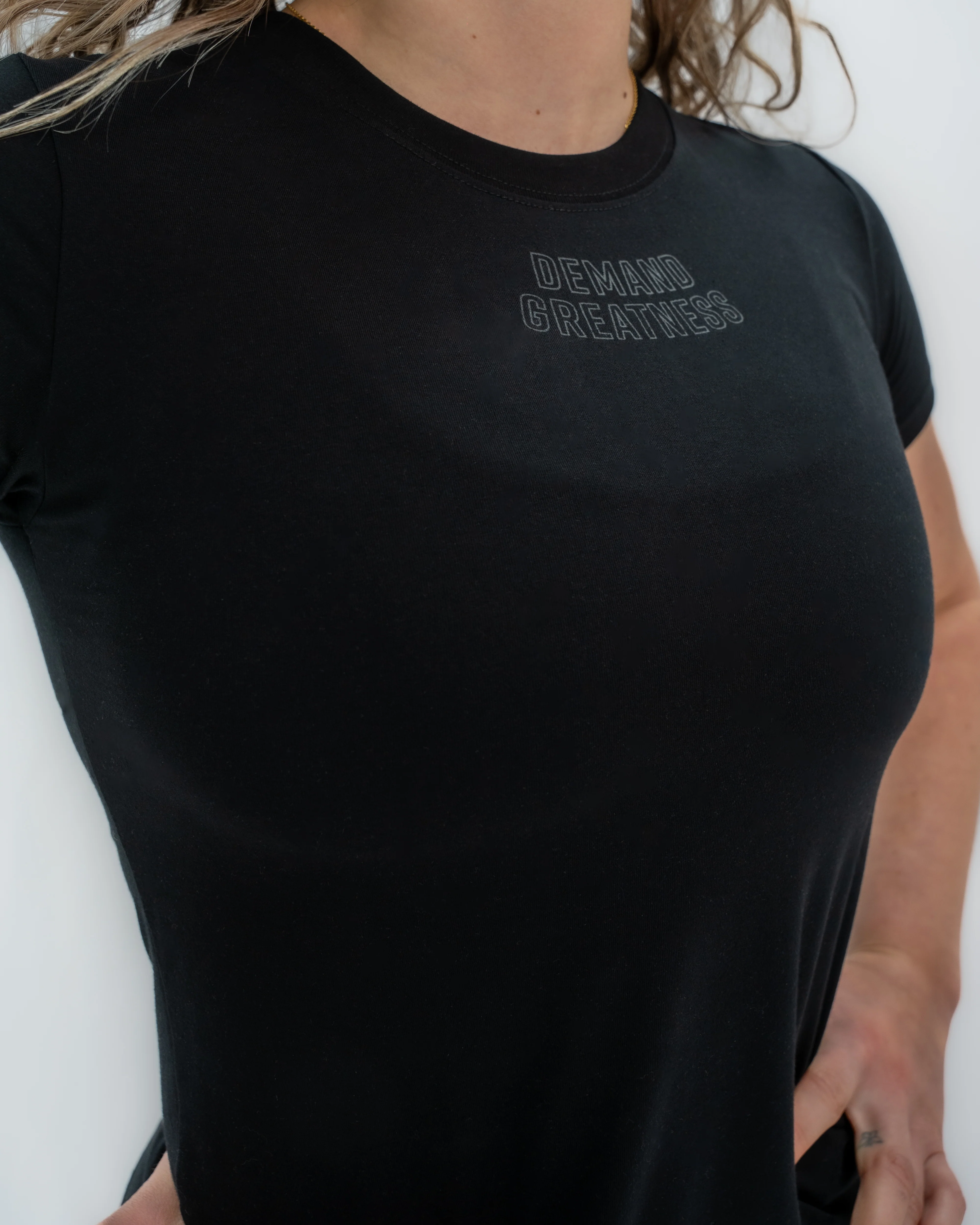 Demand Greatness True-Fit Women's Meet Shirt - IPF Approved - Stealth - Image 4