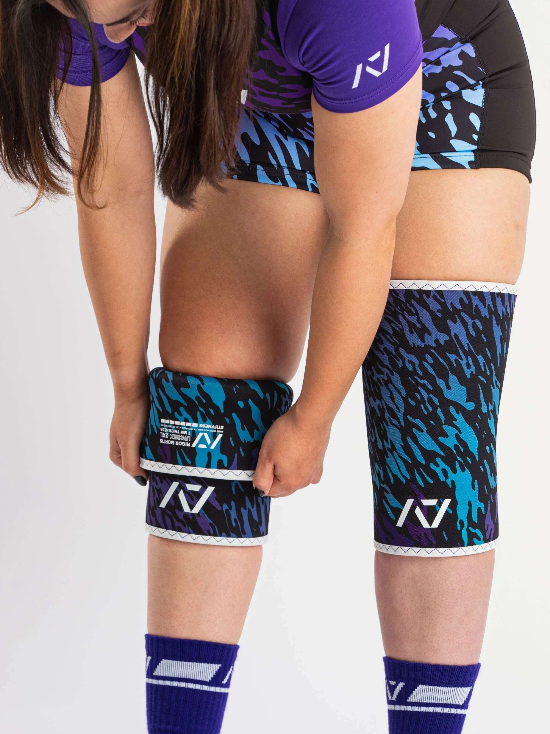 Rigor Mortis Hourglass Knee Sleeves - Violet Tiger - Image 4